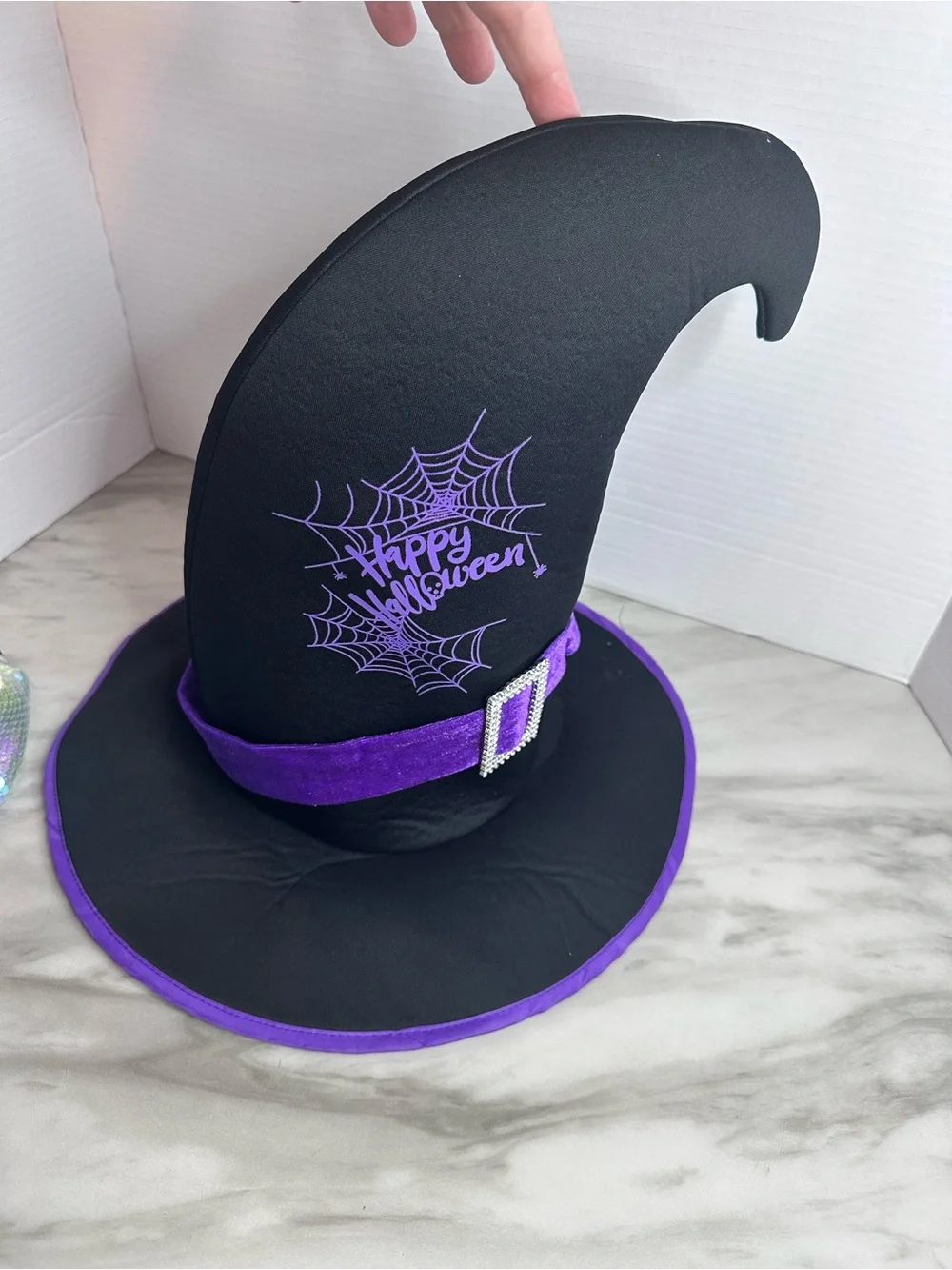 Kids Black and Purple Witch Costume with Hat - Halloween Dress-Up